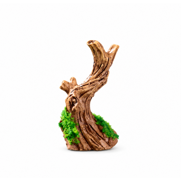 Decoratieve boomstronk met groene mos